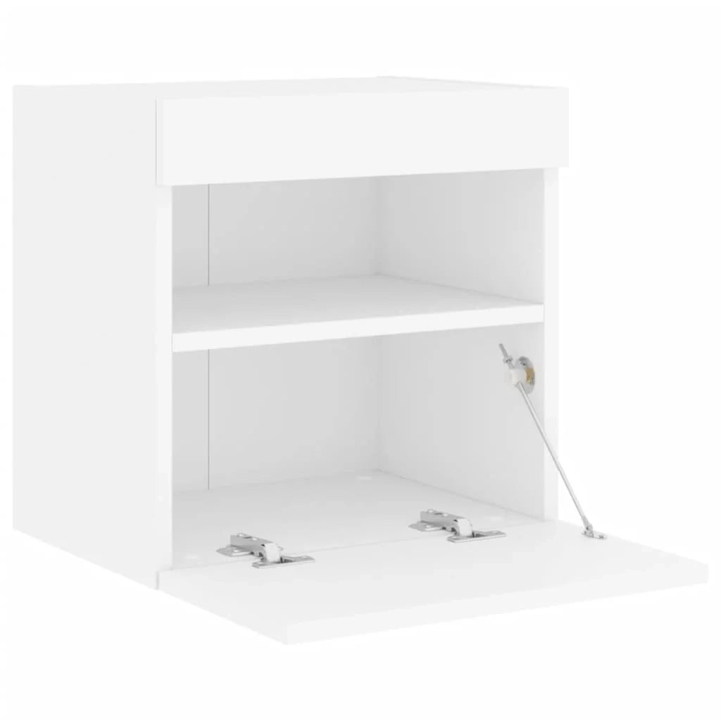 Mobili TV a parete scaffale per televisione multimediale credenza televisione sala da pranzo soggiorno camera da letto con luci a LED 2 pezzi 40 x 30 x 40 cm bianco 02_0029099