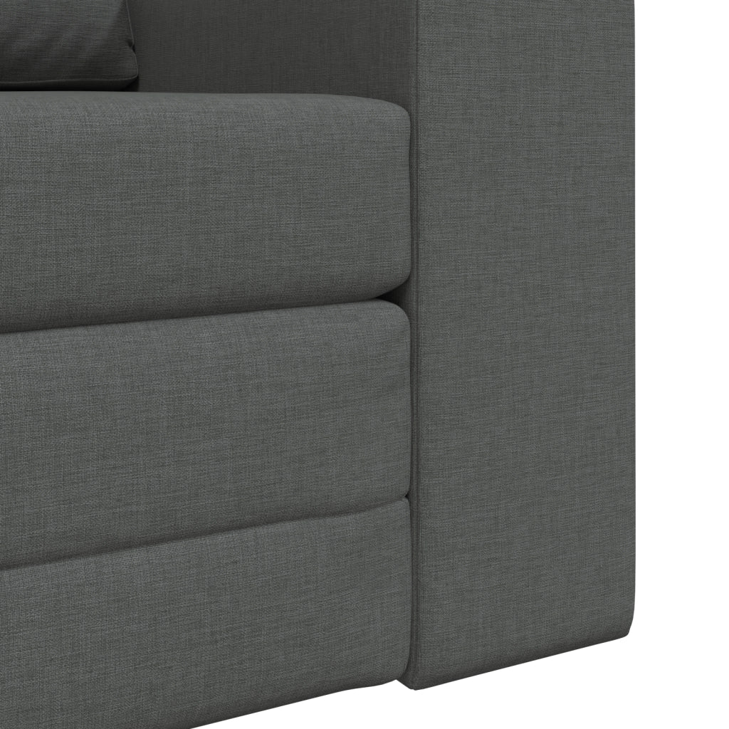 Divano Letto 2-in-1 Grigio Scuro 98x71x83 cm Tessuto