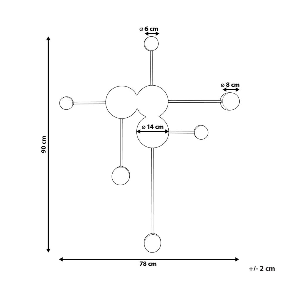 Lampada a sospensione LED in metallo nero con 6 punti luce stile moderno contemporaneo
