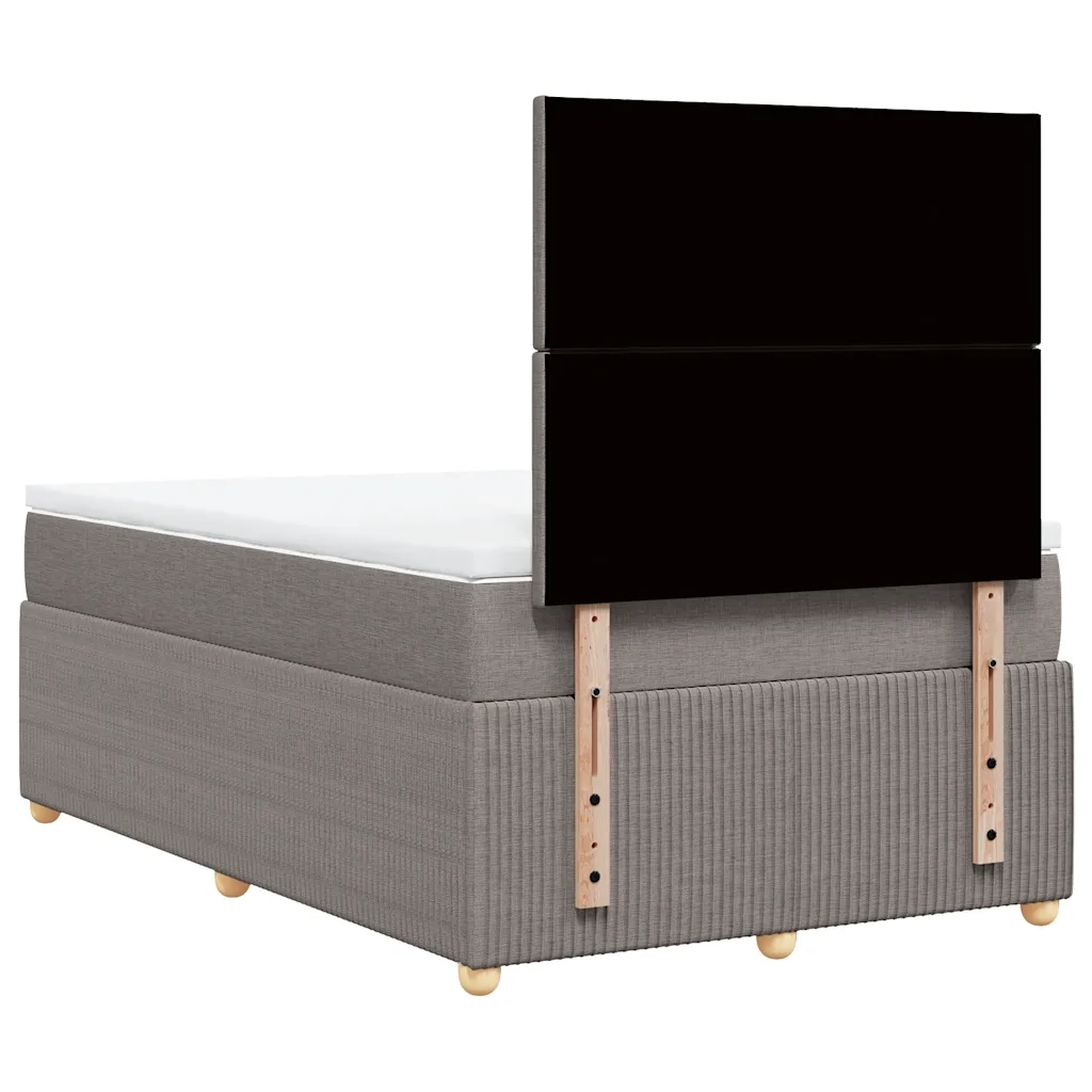 vidaXL Giroletto a Molle con Materasso Tortora 120x190 cm in Tessuto