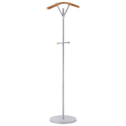 Appendiabiti in acciaio argentato 130 cm da terra con dettagli in legno 3 ganci Moderno per ingresso