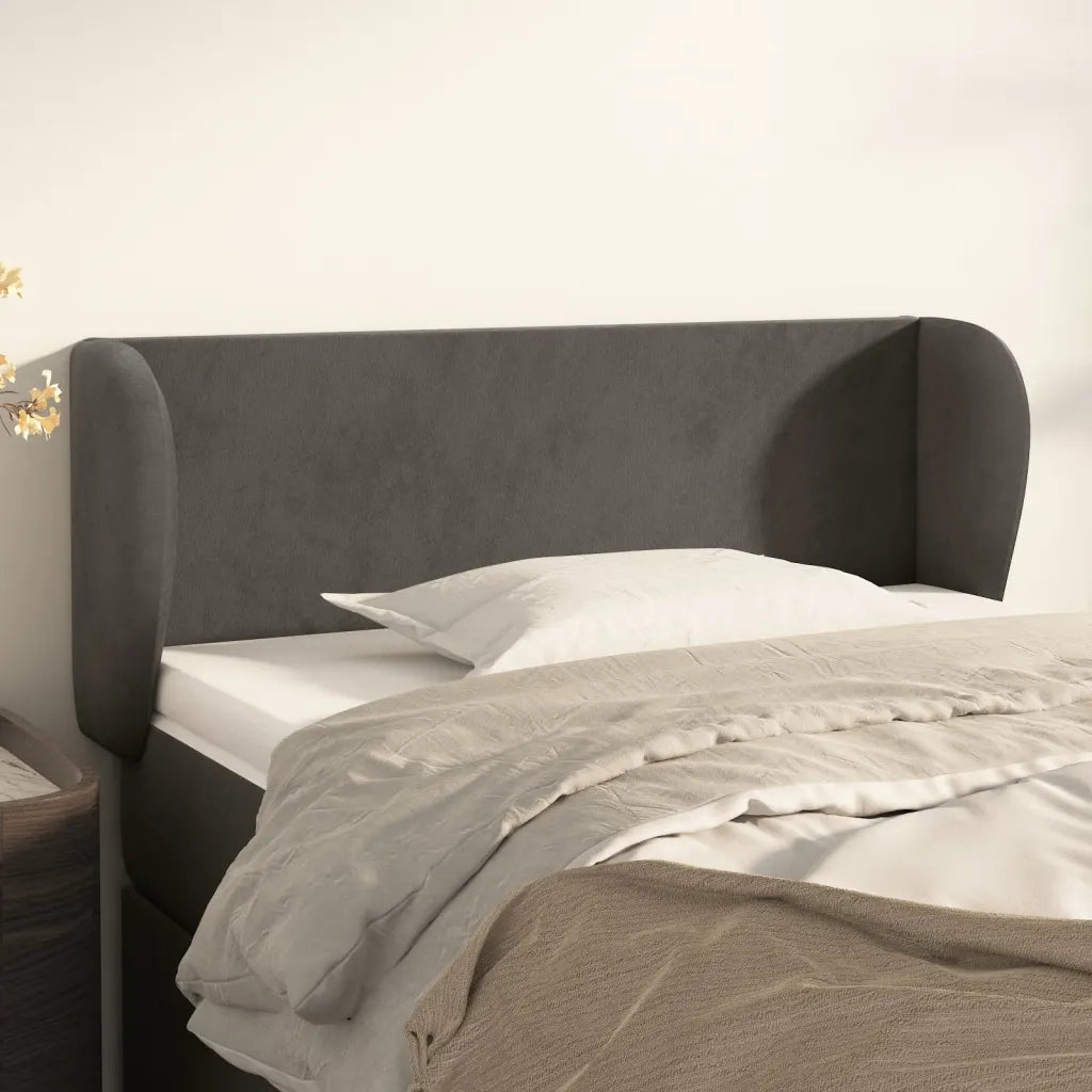 Testiera ad Orecchio Grigio Scuro 93x23x78/88 cm in Velluto 3116901
