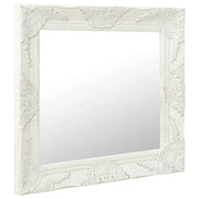 Specchio da Parete | Specchio decorativo Stile Barocco 60x60 cm Bianco