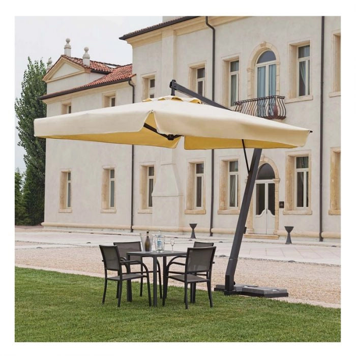 Ombrellone da giardino in allumino ALCAMO a braccio laterale, girevole - Ombrellone Da Giardino In Allumino Alcamo A Braccio Laterale, Girevole Quadrato 2,5 X 2,5 Mt Misure: 2 x 3 m