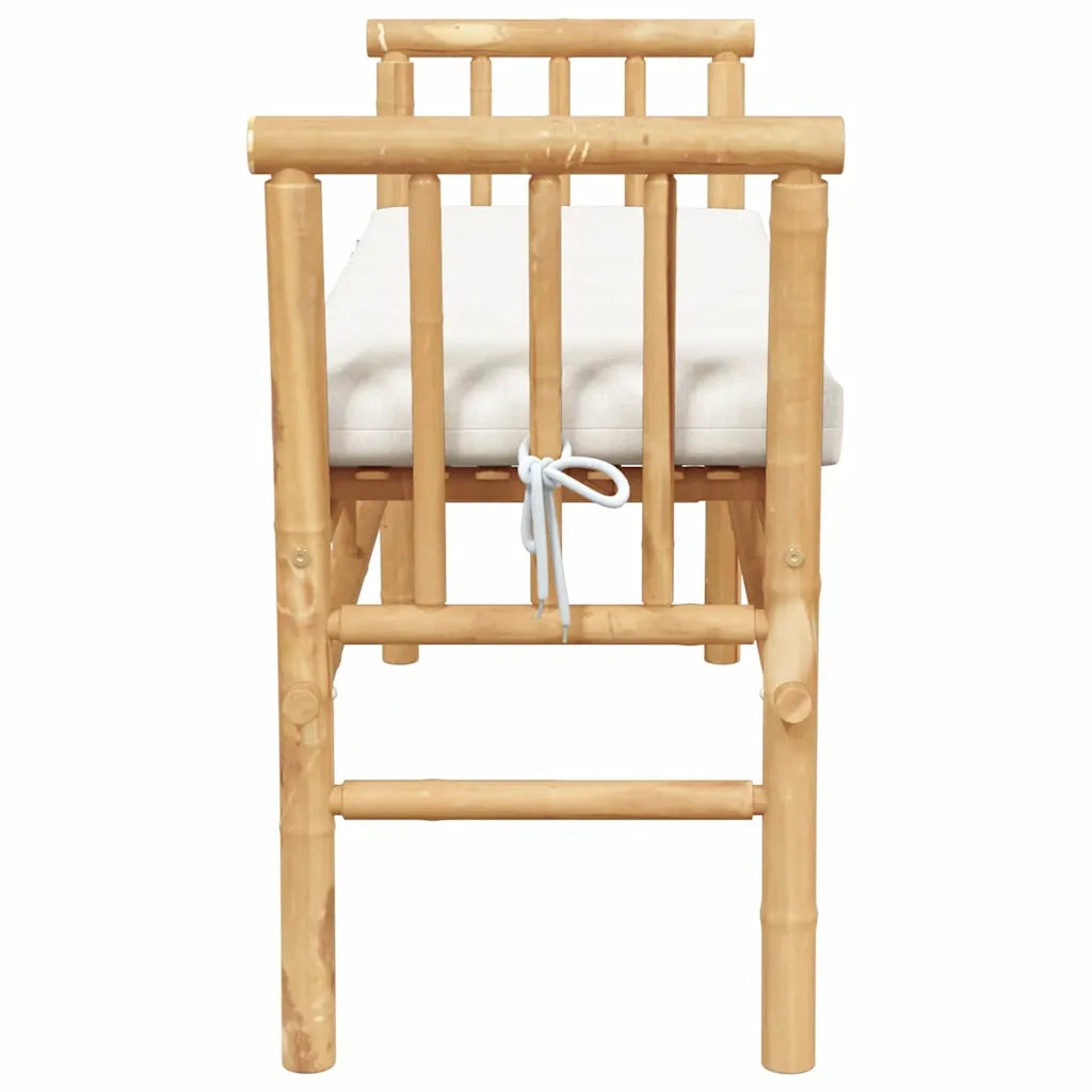 Panchina da giardino con cuscino Marrone 110 x 38 x 65cm Bambù 4108077