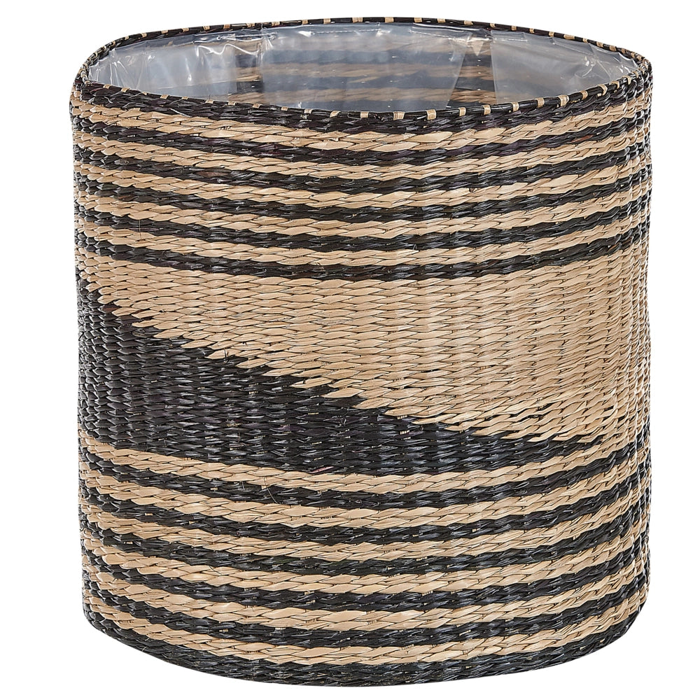 Set di 3 vasi per piante in alghe naturali con fodera per interni stile Boho