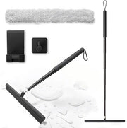 Douchewisser lungo in acciaio, 20-120cm douchewisser nero, vassoio per doccia con asta telescopica, vassoio per vetro doccia, vassoio per pavimento doccia, per doccia, bagno, specchio, pulizia vetro.