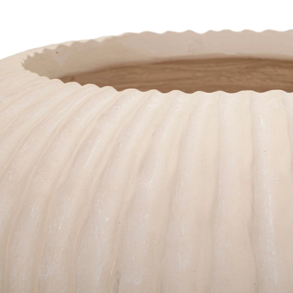 Arvid, Vaso Finitura Scanalata, Bianco Crema