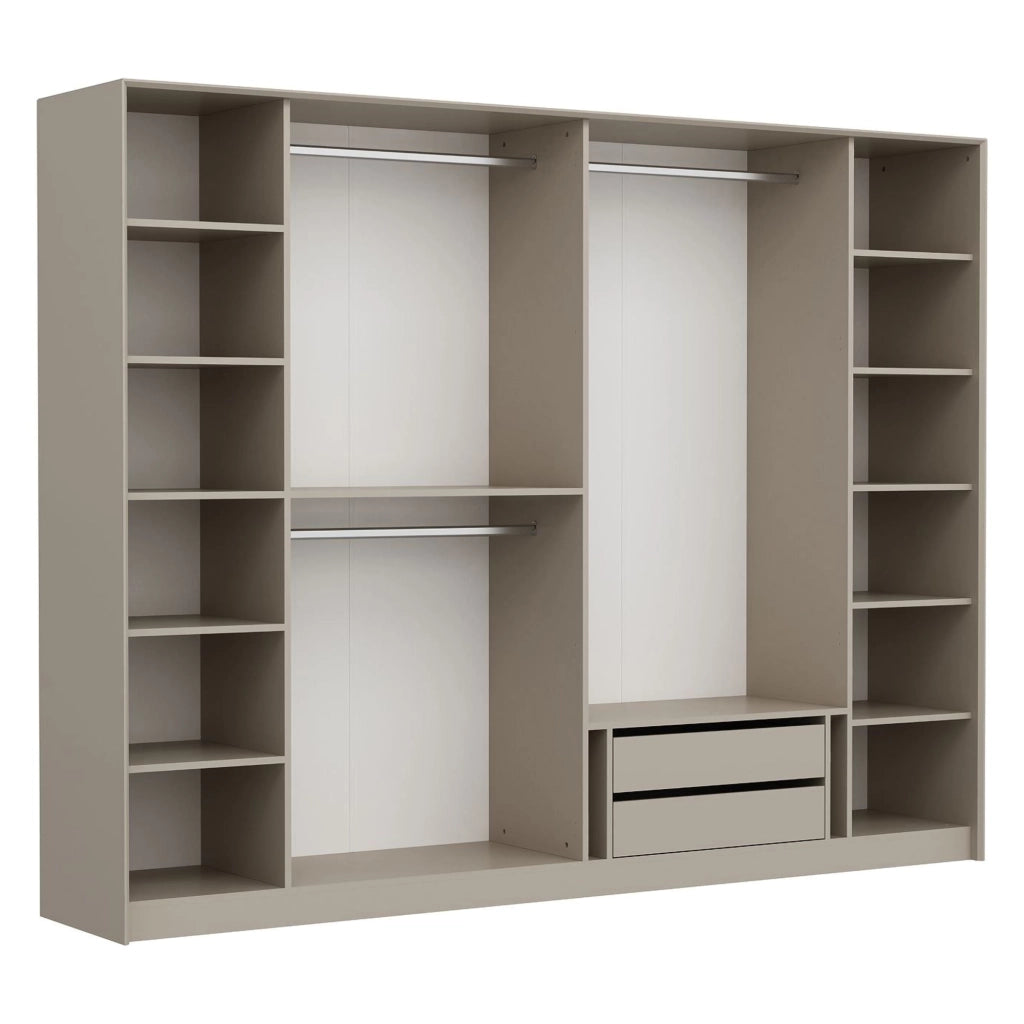 Armadio Camera da Letto Gavi, Guardaroba Grande Appendiabiti, 274x210h cm Bianco