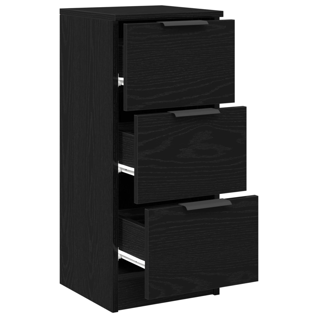 Madie 2 pezzi Nero Rovere 30x30x70 cm Legno ingegnerizzato