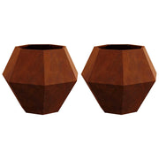 2 pz Fioriera | Cassetta per fiori | Vaso Ruggine 75 x 75 x 60 cm