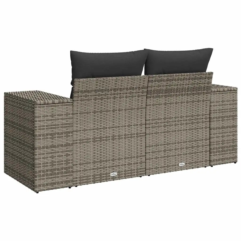Divano da Giardino con Cuscini 2 Posti-Sofa da Giardino-Divano da esterno Grigio in Polyrattan 996851