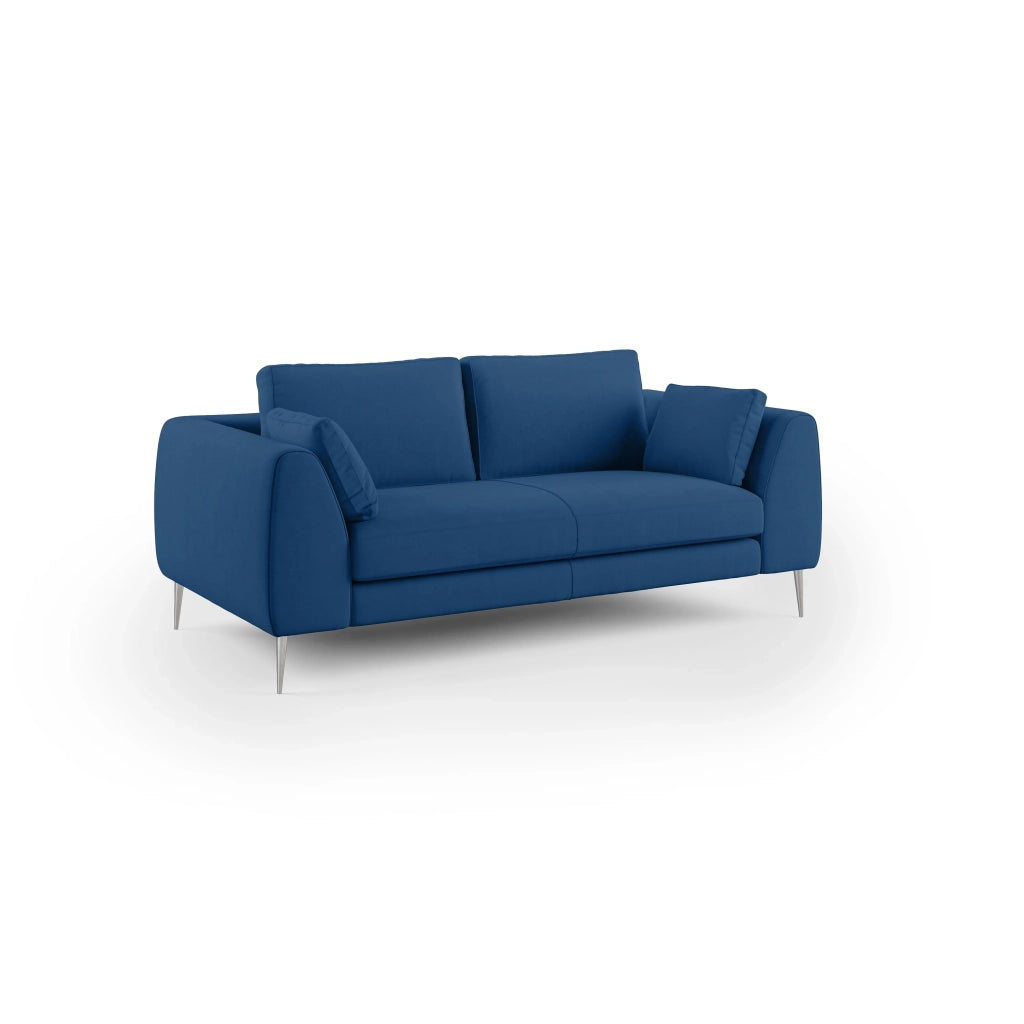 Plano Divano moderno in microfibra tecnica smacchiabile T11 176 cm blu