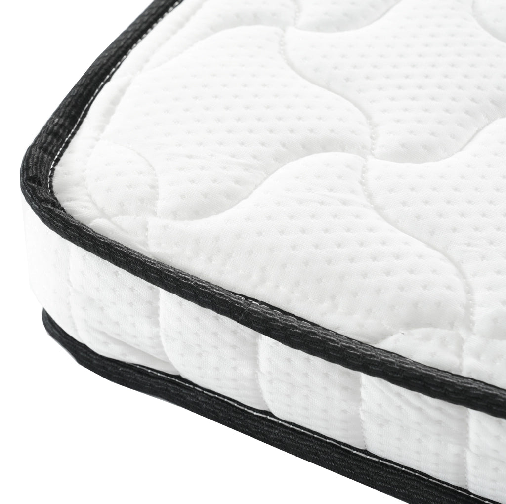 Letto estraibile imbottito 90/180x200 cm con LED, USB e 2 materassi grigio chiaro