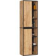 Colonna bagno sospesa VAMI Rovere Craft, Nero 50 cm 2 ante 50x30x170 cm