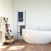 Asse da asciugamani per bagno, metallo, 4 stanghe, per asciugamani e abbigliamento, spaziale, dimensioni 160x40x24 cm, nero