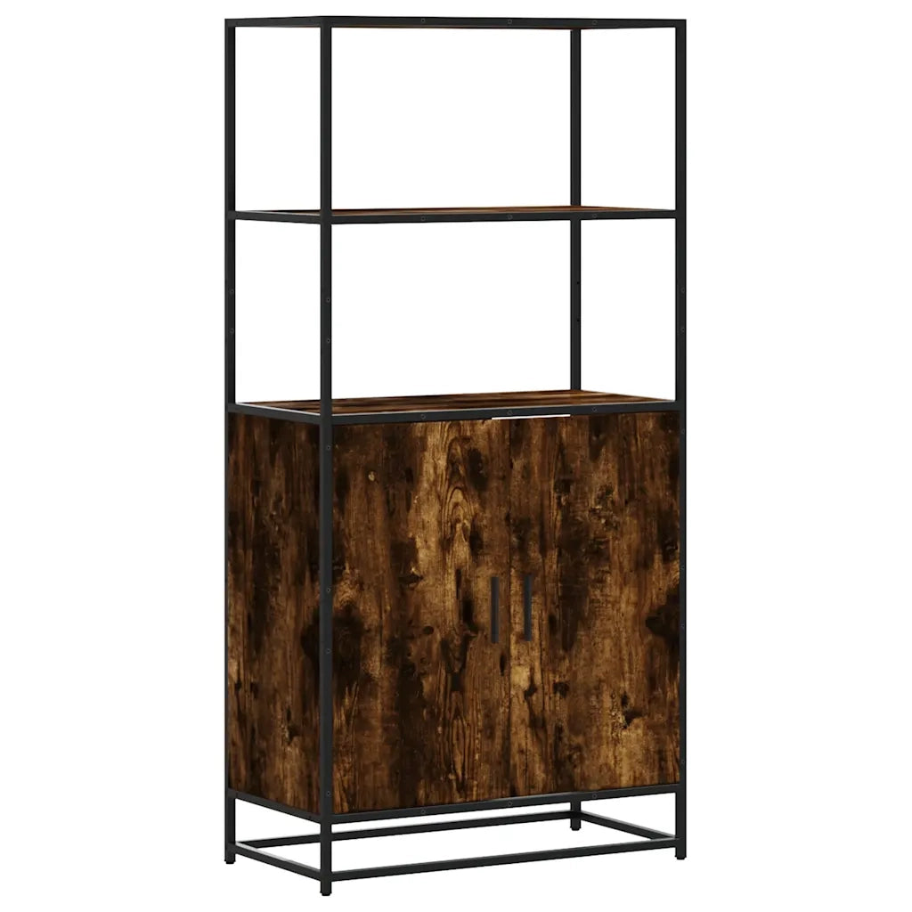 Credenza Rovere Fumo 68x35x139 cm Legno Multistrato Metallo 849051