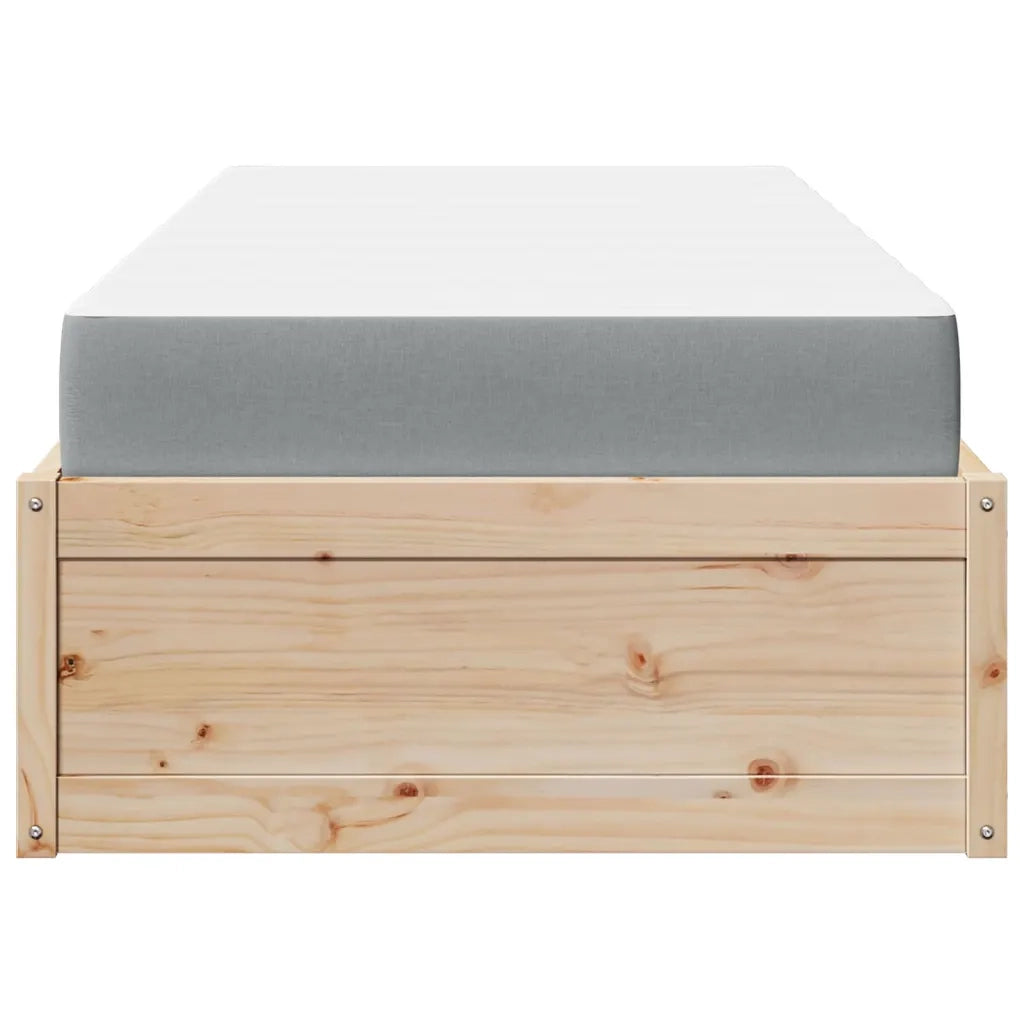 vidaXL Letto con Materasso 100x200 cm in Legno Massello di Pino