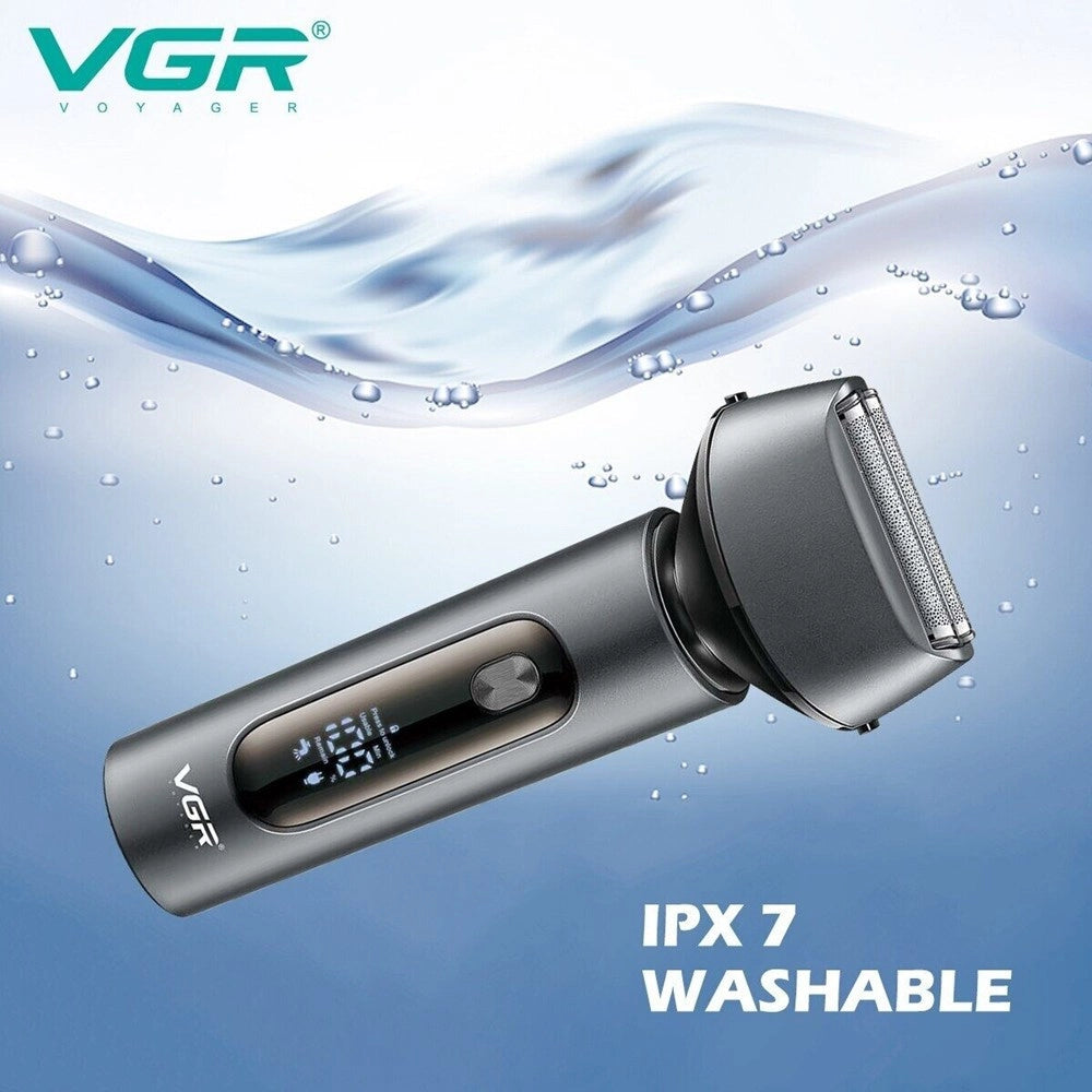Trade Shop - Rasoio Elettrico Barba Trimmer Professionale Ricaricabile Ipx7 Lavabile Vgr V-381 -