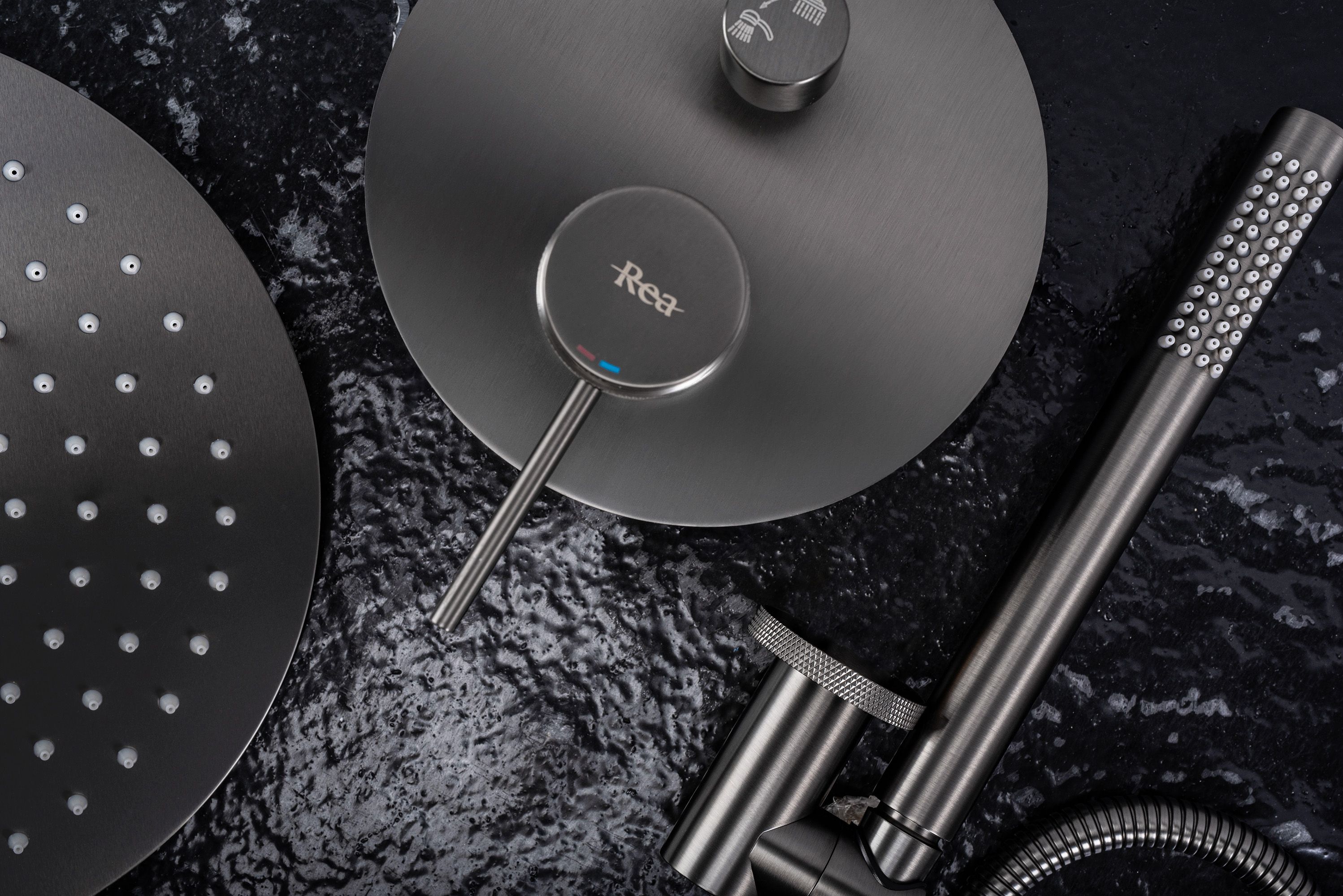 Set Doccia Da Incasso Rea Lungo Grip Gun Grey + Box