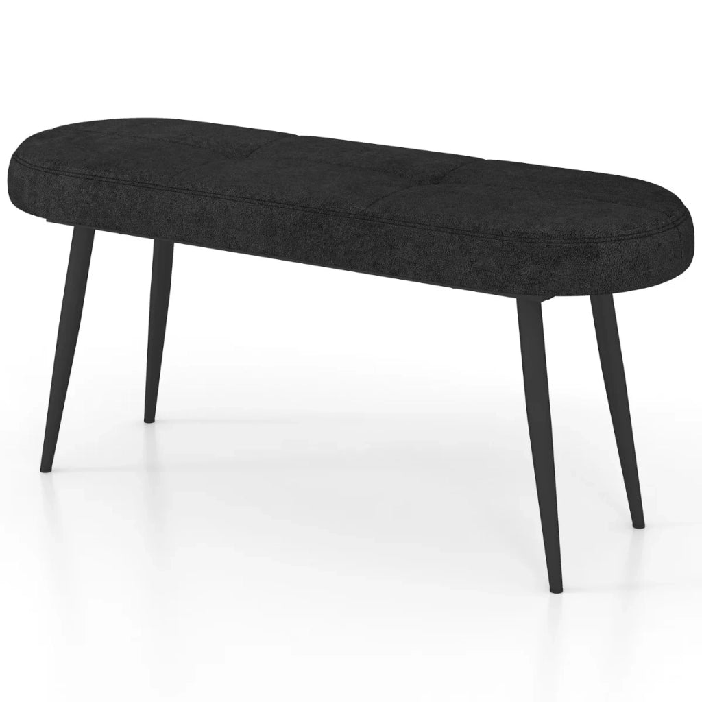 Panca imbottita 113 x 40 x 48 cm per 2 persone con vano portascarpe design elegante in poliestere nero 20_0010582