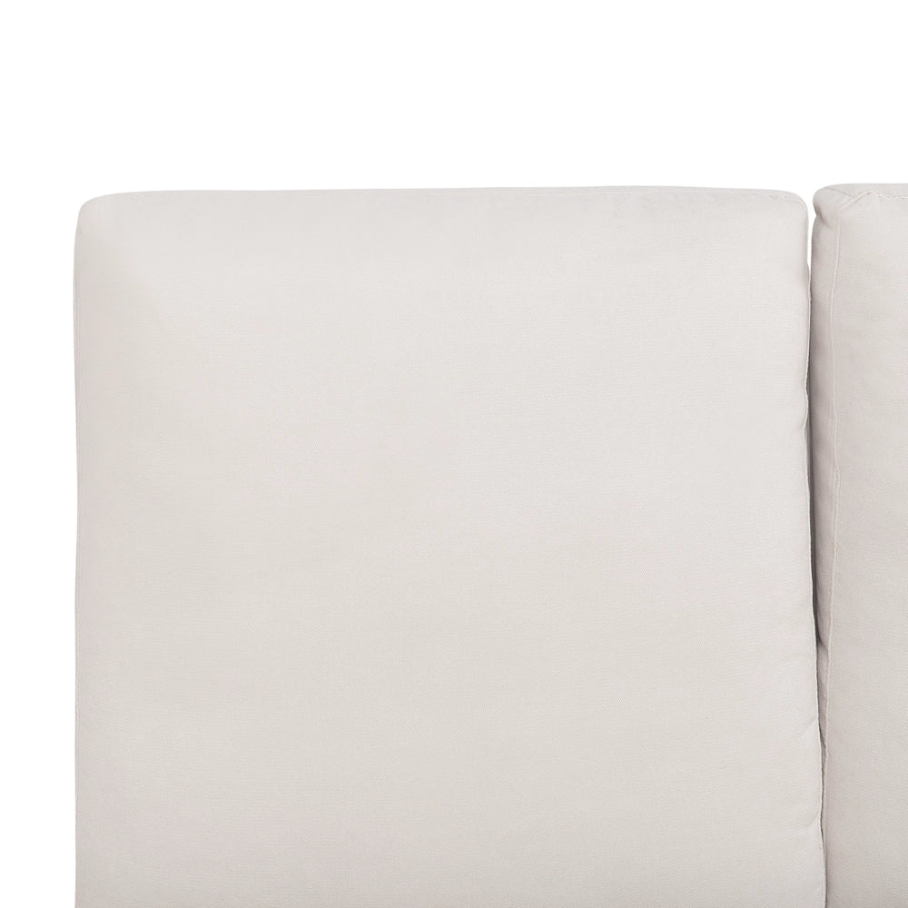 Letto imbottito moderno in ciniglia beige 140 x 200 cm con rete a doghe