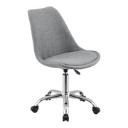 Sedia da ufficio imbottita con 5 ruote girevole a 360° e regolabile in altezza metallo grigio chiaro 03_0004995
