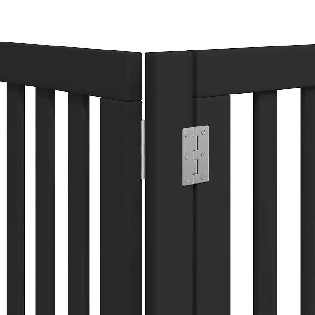 Cancello per Cani Porta Pieghevole Nero 9 Pannelli 450cm Pioppo CFW4095870