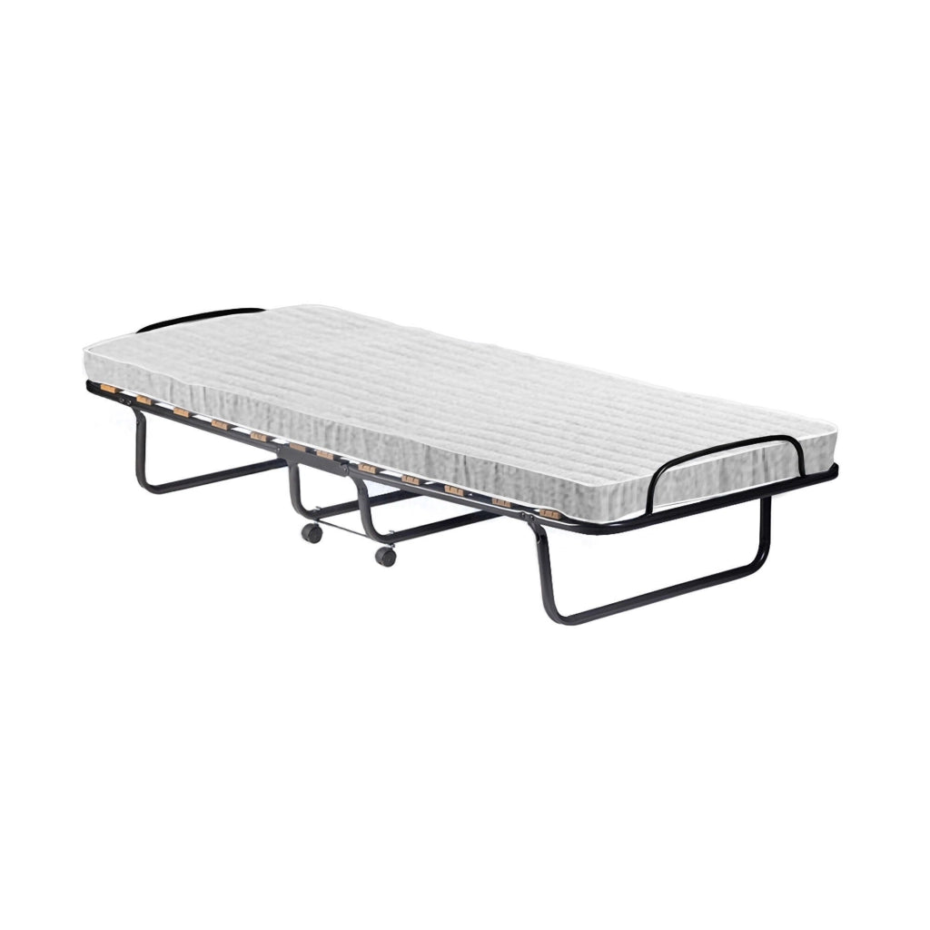 Letto pieghevole Tellus, Brandina con rete 12 doghe, Materasso incluso, Lettino salvaspazio, 100% Made in Italy, 80x190h37 cm, Cover protettiva inclusa