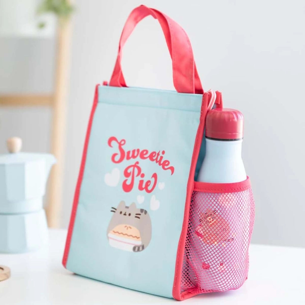 Borsa Termica Pranzo Collezione Purrfect Love con Tasca Laterale a Rete Blu / Rosso Pusheen