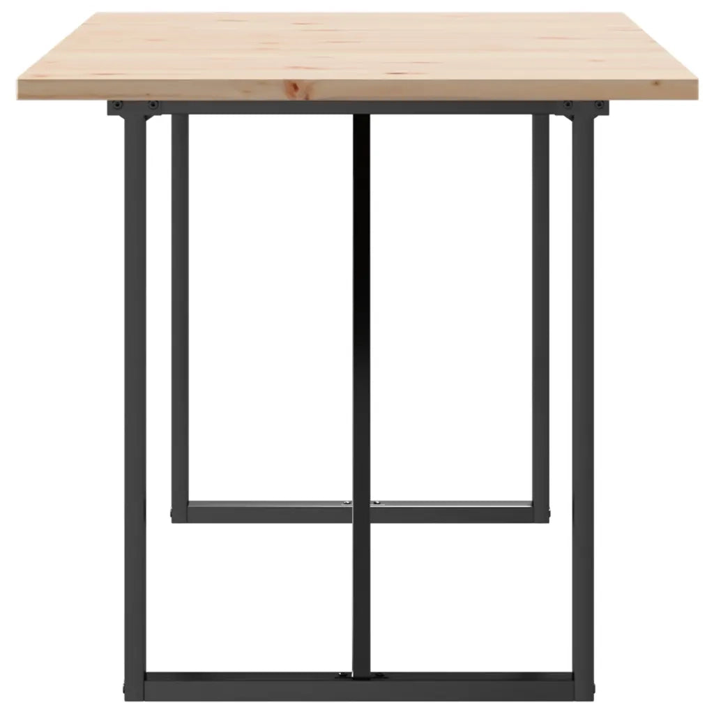 Tavolo da Pranzo Telaio a O 140x80x75,5 cm Legno Pino e Acciaio