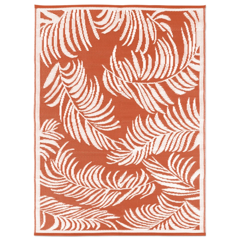 IDMarket - Tappeto per esterni COCO tropical terracotta e bianco 270 x 470 CM