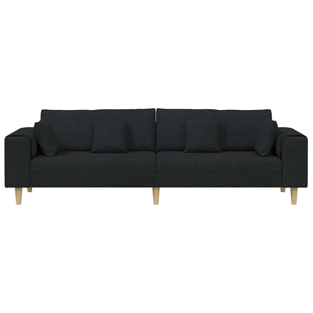 Divano in tessuto con cuscino Nero 208 cm Tessuto