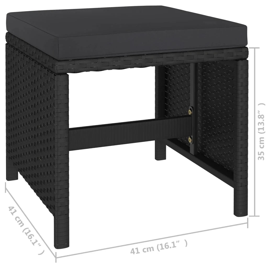 Set da pranzo da giardino a 6 pezzi con cuscini in polyrattan nero 02_0014802