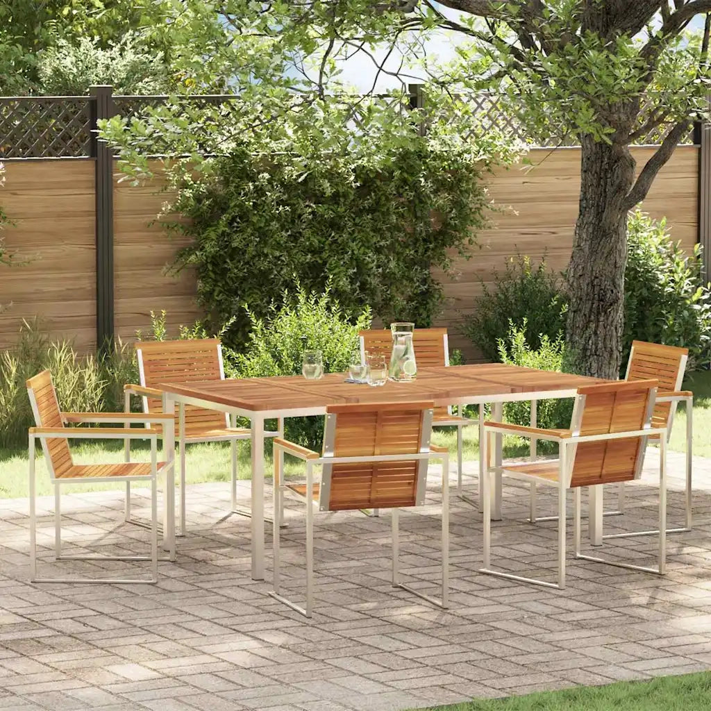 Set da Pranzo per Giardino 7 pcs Legno di Acacia Massello 3334810