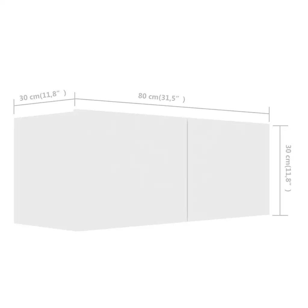 Set Mobili Porta TV 8 pz-Credenza per TV Bianco in Legno Multistrato 643419