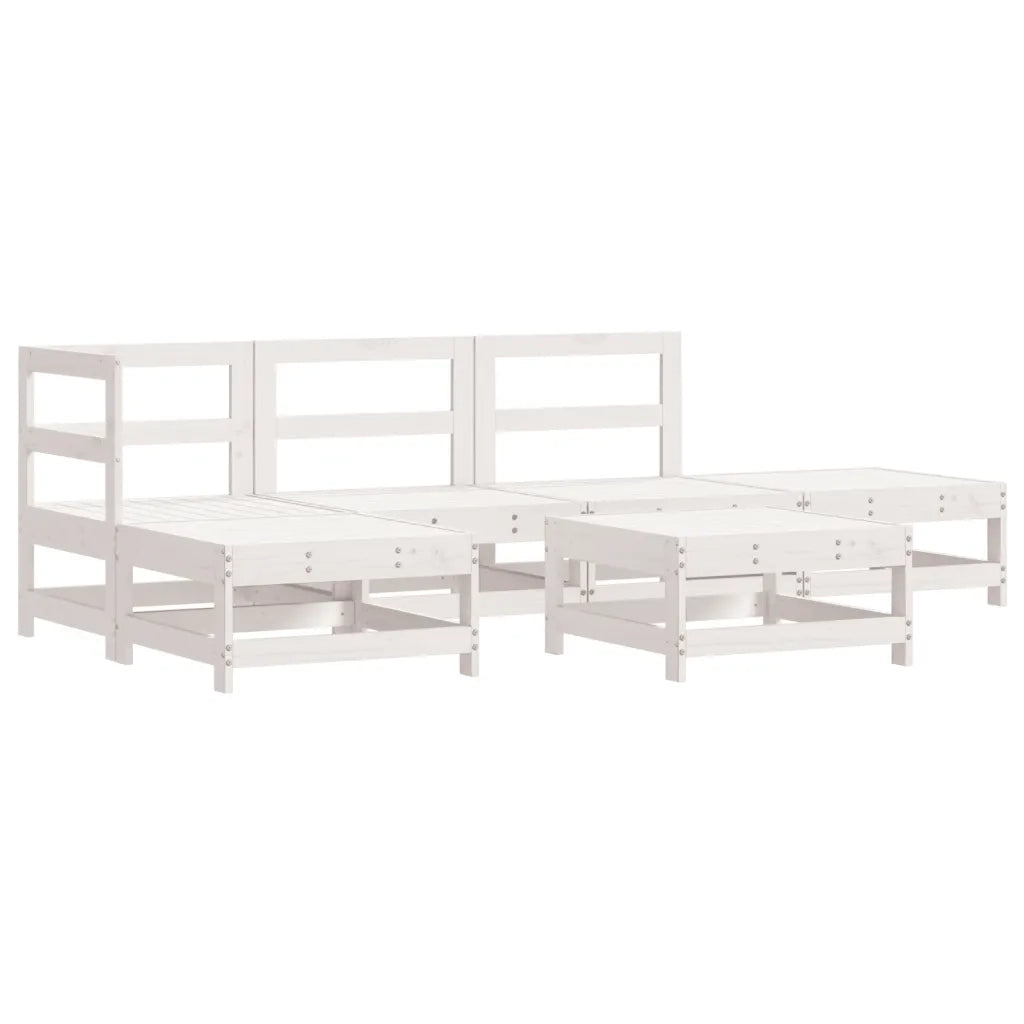 Set Salotto da Giardino 6 pz Bianco in Legno Massello di Pinocod mxl 94250