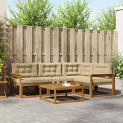 Set di divani da esterno con cuscino 5 pcs Naturale e Beige 3367536