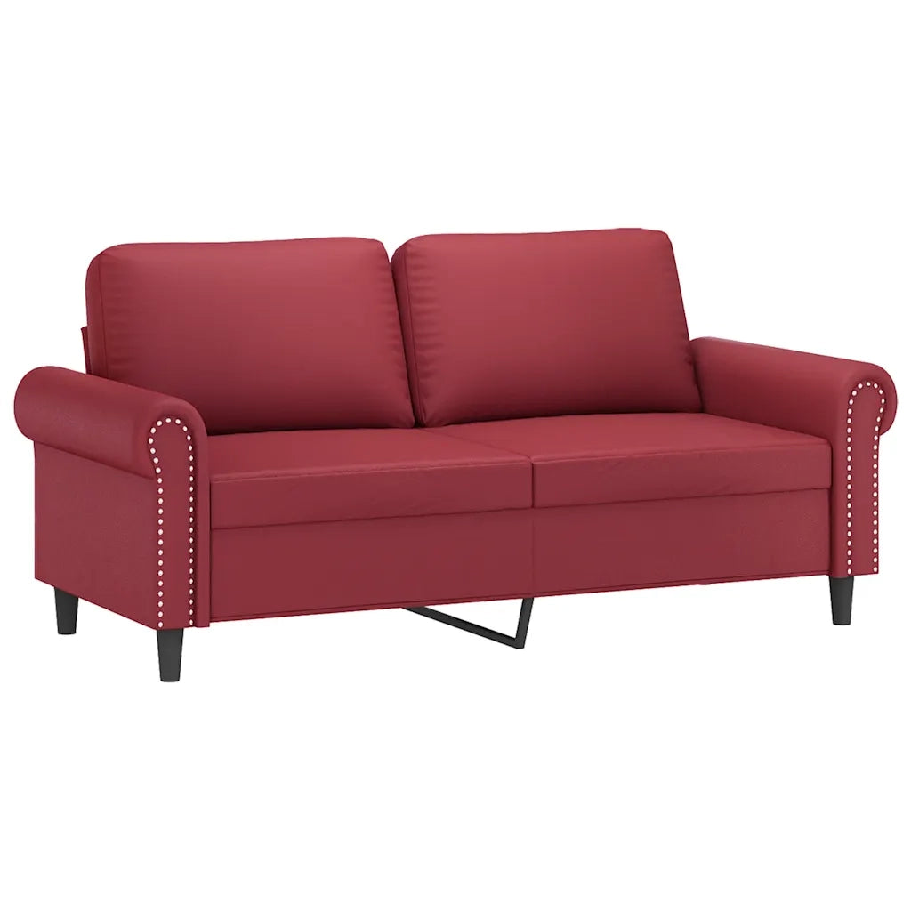 Divano a 2 Posti Rosso Vino 140 cm in Similpelle 359507