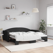 Divano Letto con Letto Estraibile Nero 90x190 cm in Tessuto 3197200