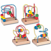 Trade Shop - Bead Coaster Labirinto Mini Con Perline Legno 10x7x11,5cm 4 Modelli Assortiti -