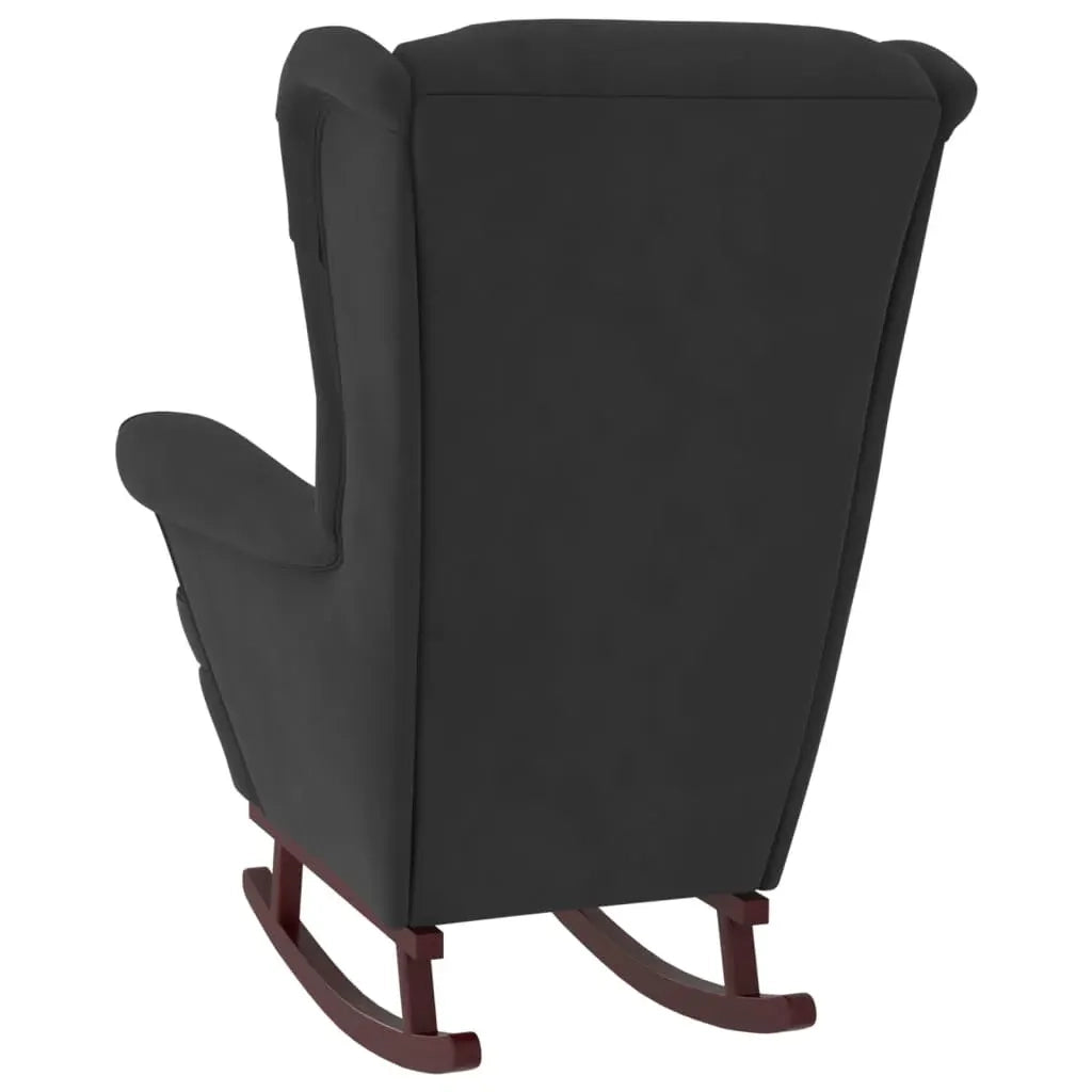 Sedia a dondolo con schienale alto in velluto nero CFW6868339