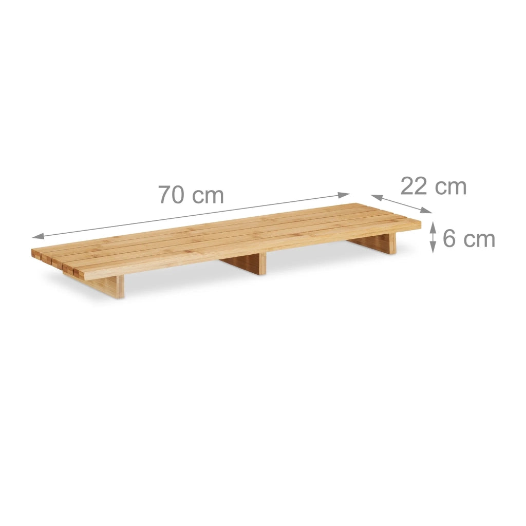 Vassoio per vasca da bagno elegante mensola 70 x 20 x 5 cm pratico design naturale in bambù 13_0003638