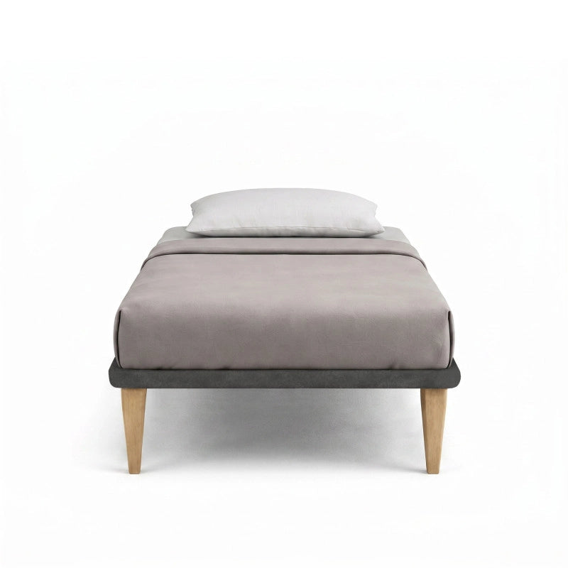 Letto imbottito Singolo 80x190 cm Tessis - Con rete,Microfibra,Blu
