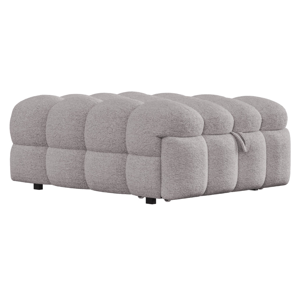 DESMIU Lit simple 183 × 76 cm 2 in 1, convertibile in divano, senza materasso, in Teddy, grigio