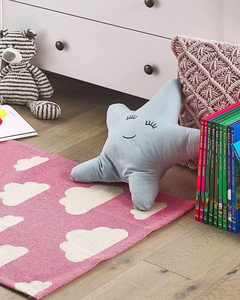 Tappeto ad tappetino Stampa Nuvola Rosa 60 x 90 cm passatoia a pelo corto per la sala giochi dei bambini