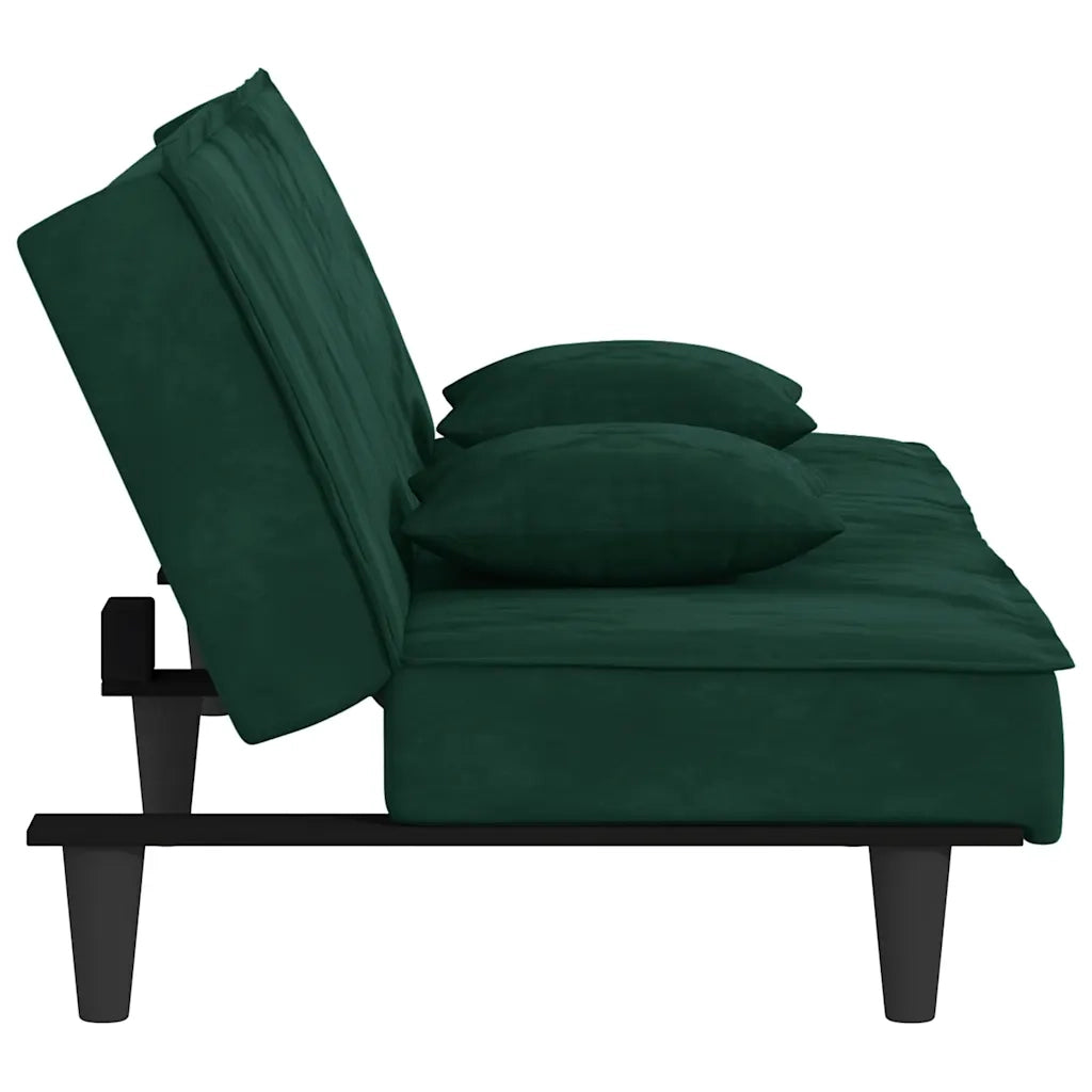 Divano letto-Sofa Letto-Daybed Verde Scuro in Velluto