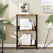 Libreria-Scaffale per Libri-Mobile di Stoccaggio Rovere Fumo 50x33x82 cm in Legno Multistrato