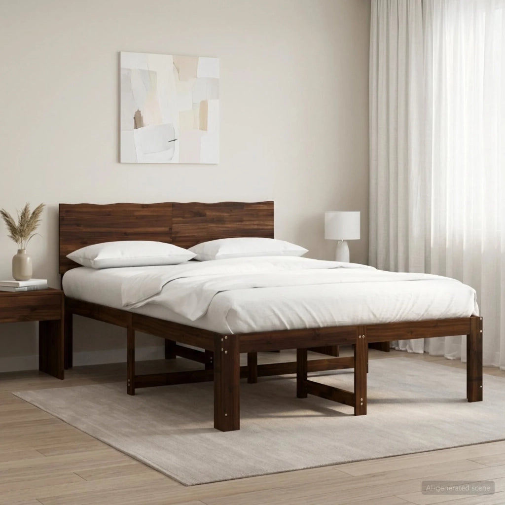 Letto matrimoniale con testiera ROSTOCK Marrone Scuro 903419