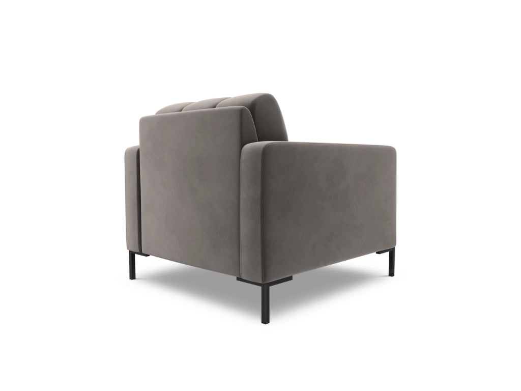 Cosmopolitan Design - Poltrona "Bali" in velluto grigio chiaro 